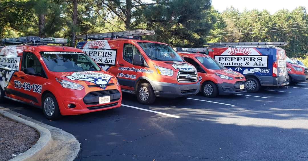 Peppers Vans Lined Up