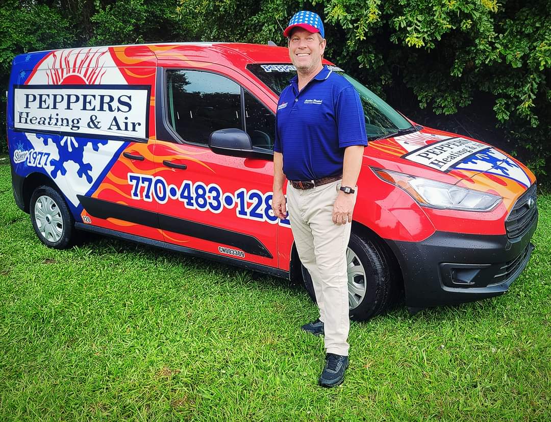 Peppers in front of Van